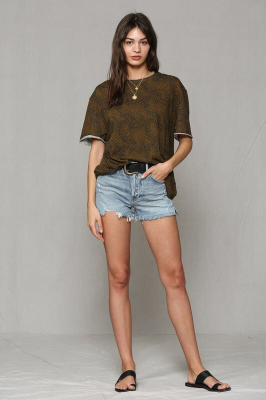 Leopard Print Crew Neck Leopard Print Crew Neck