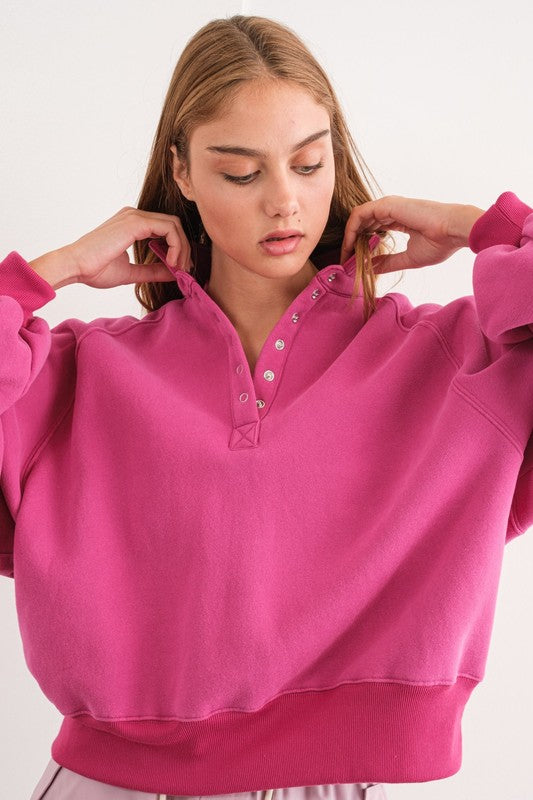 Piper Snap Collared Sweatshirt Piper Snap Collared Sweatshirt