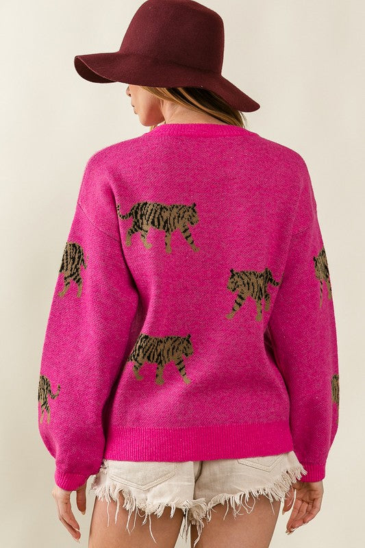 Tabitha Tiger Pattern Knit Sweater Tabitha Tiger Pattern Knit Sweater