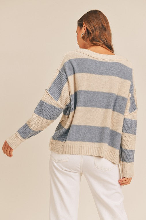 Belinda Striped V-Neck Sweater Belinda Striped V-Neck Sweater