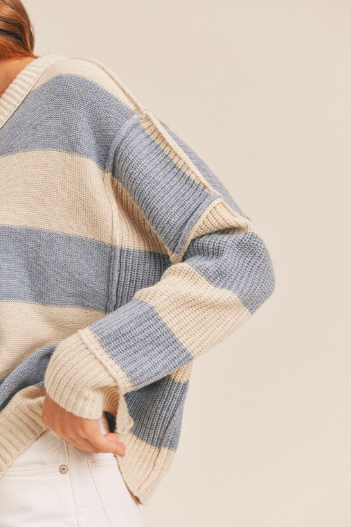 Belinda Striped V-Neck Sweater Belinda Striped V-Neck Sweater