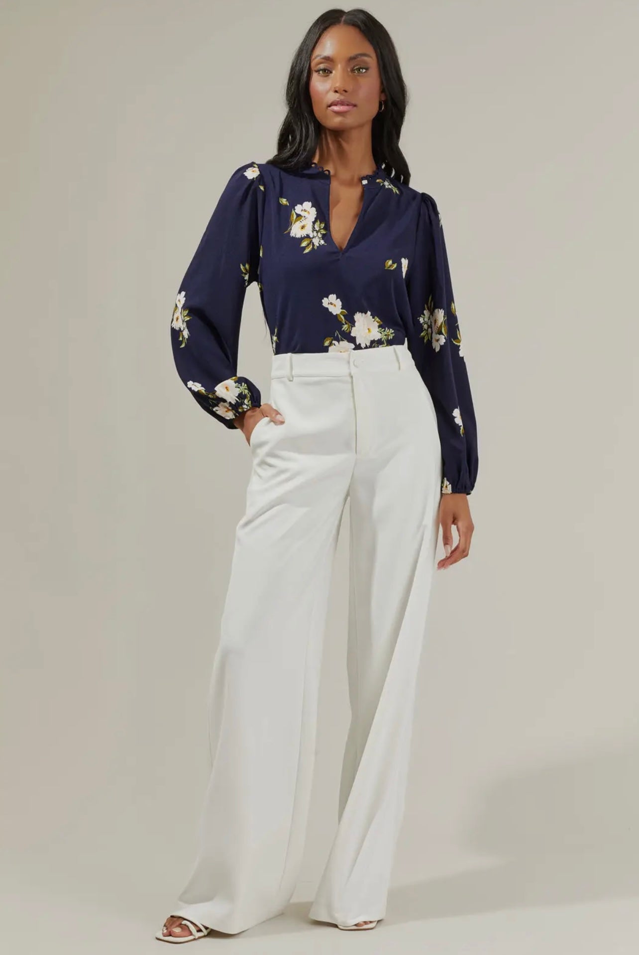 Arlene Floral Split Neck Blouse Arlene Floral Split Neck Blouse