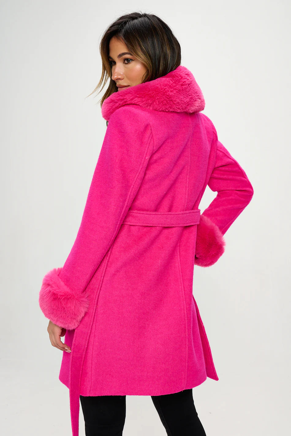 Philippa Vegan Wool Coat with Faux Fur Collar Philippa Vegan Wool Coat with Faux Fur Collar