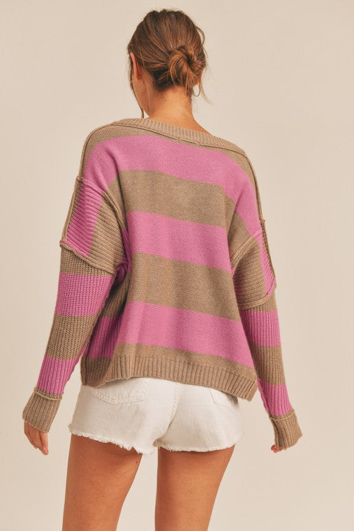 Belinda Striped V-Neck Sweater Belinda Striped V-Neck Sweater