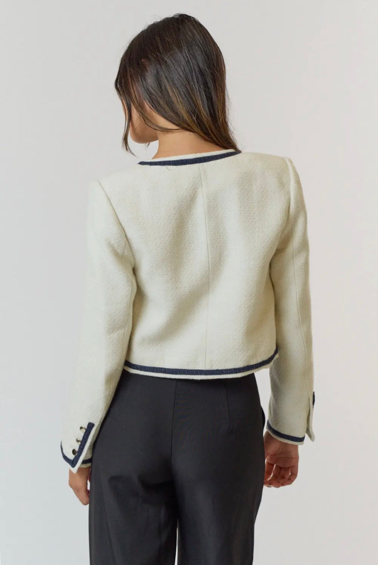 Contrast Detail Tweed Jacket Contrast Detail Tweed Jacket