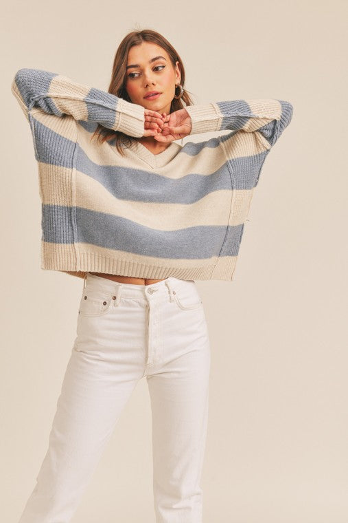 Belinda Striped V-Neck Sweater Belinda Striped V-Neck Sweater