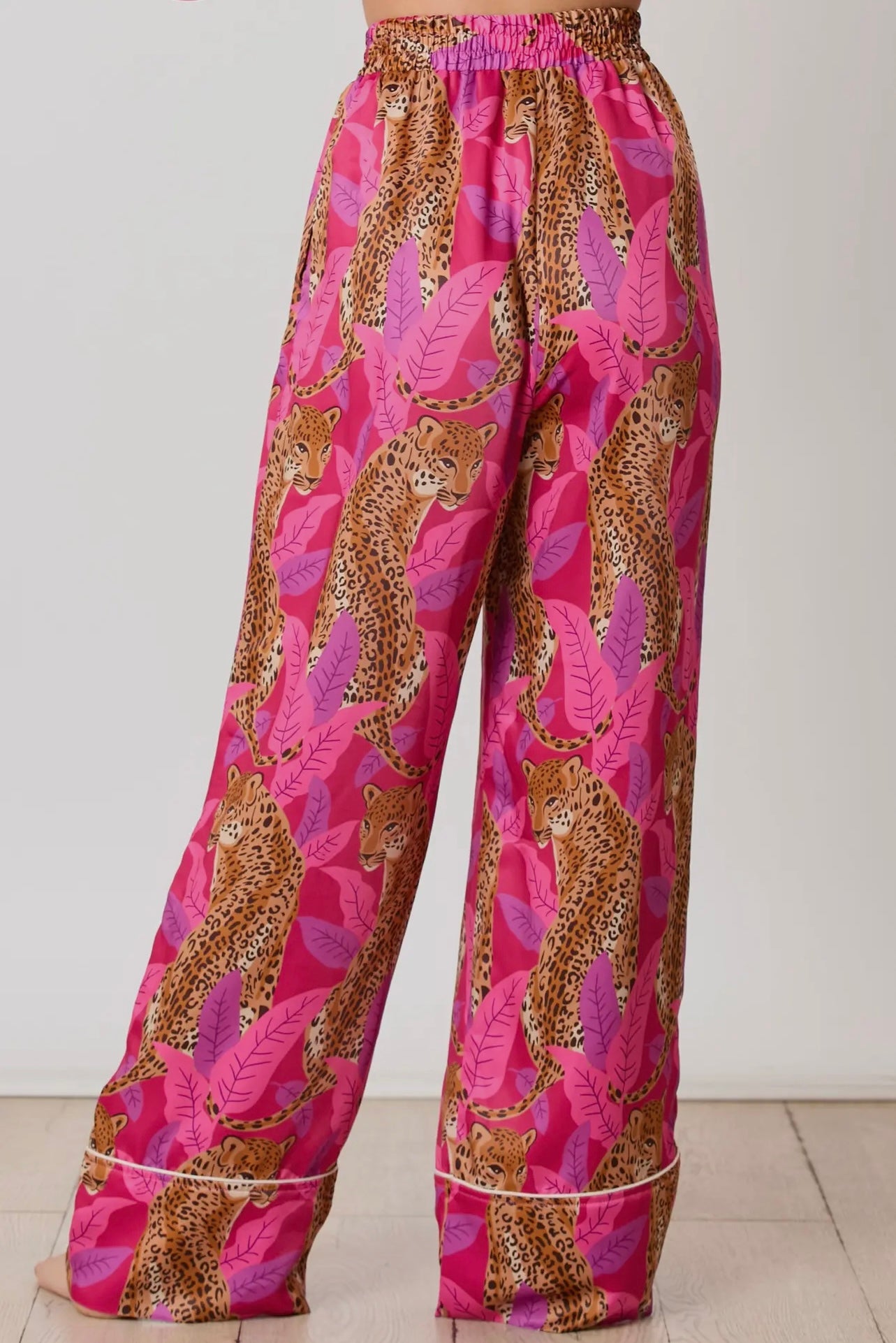 Silky Satin Cheetah Print Long Sleeve Pajama Set Silky Satin Cheetah Print Long Sleeve Pajama Set