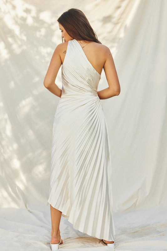 Olympia Single Shoulder Pleated Maxi Dress Olympia Single Shoulder Pleated Maxi Dress