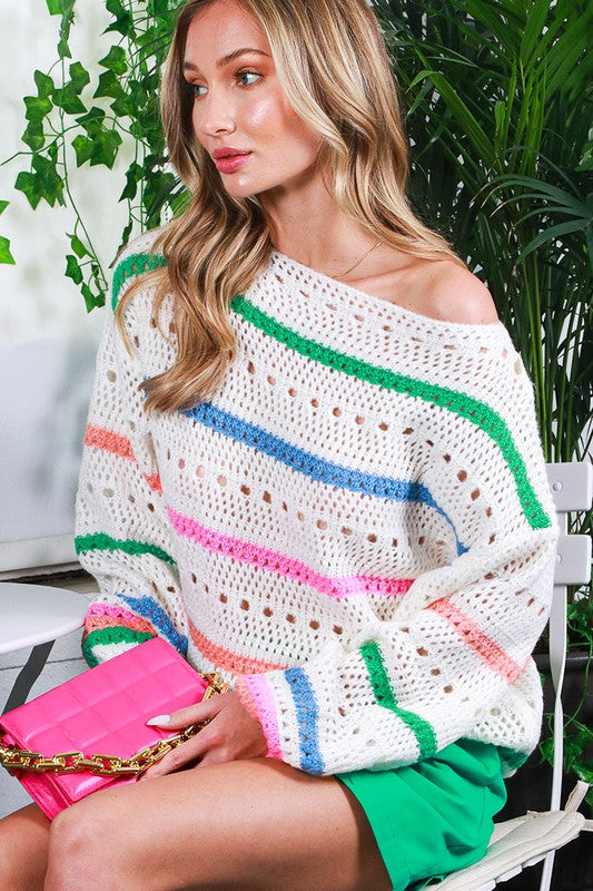 Clara Boat Neck Striped Sweater Clara Boat Neck Striped Sweater