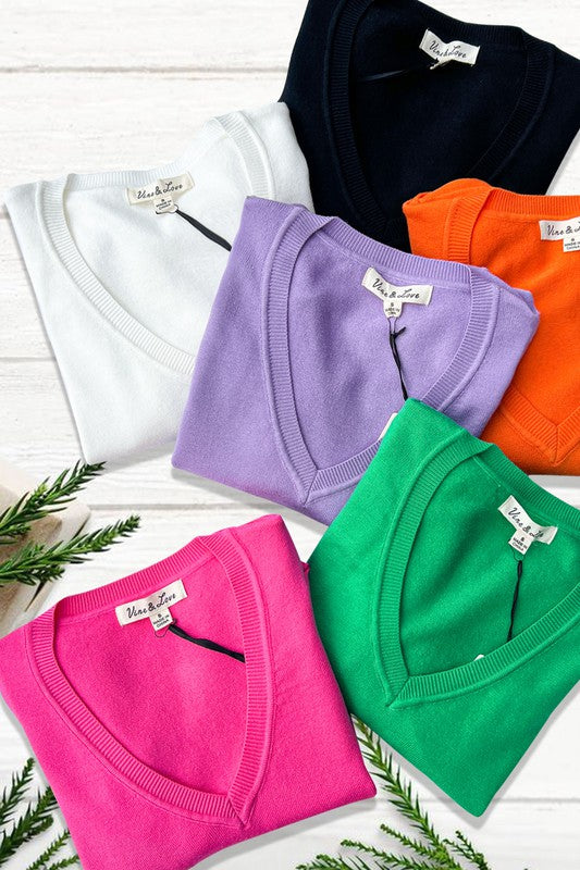 Adley V-Neck Short Puff Sleeve Sweater Adley V-Neck Short Puff Sleeve Sweater