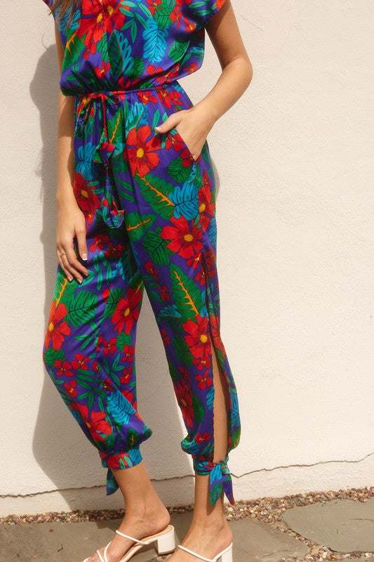 Flora Tropical Print Jumpsuit Flora Tropical Print Jumpsuit