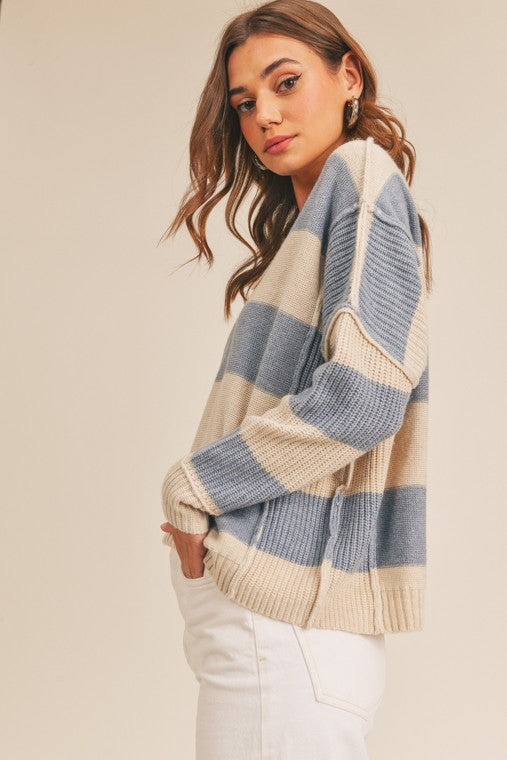 Belinda Striped V-Neck Sweater Belinda Striped V-Neck Sweater