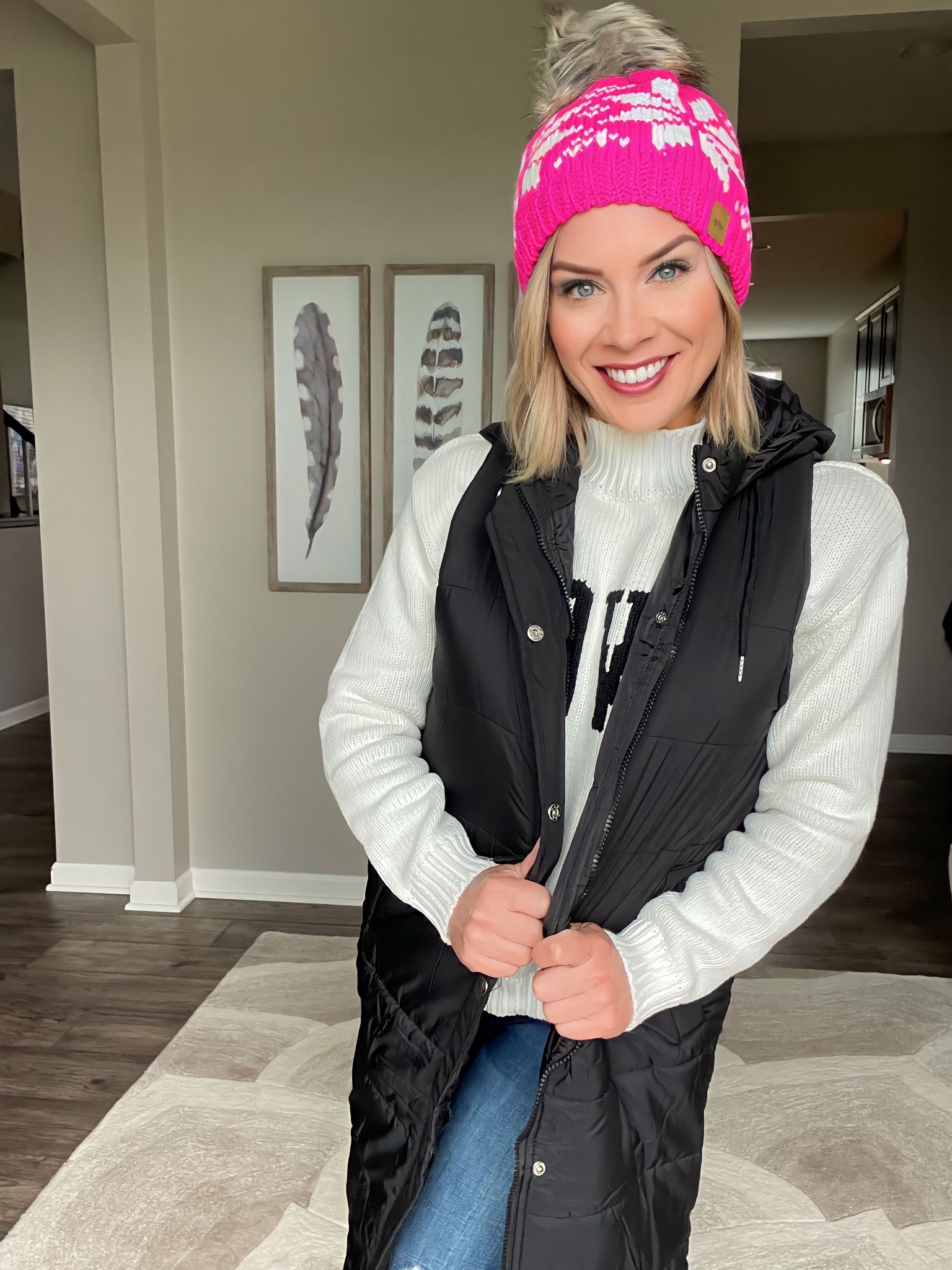 Layla Long Hooded Puffer Vest Layla Long Hooded Puffer Vest
