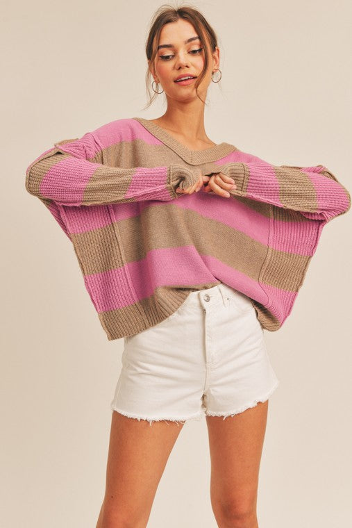Belinda Striped V-Neck Sweater Belinda Striped V-Neck Sweater